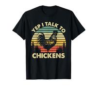 Oui, Je Parle à des Poulets, Un Amateur de Poulets de Ferme rétro et Amusant T-Shirt