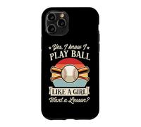 Oui, Je Sais, Je Joue au Ballon comme Une Fille Veut Une leçon de Baseball Coque pour iPhone 11 Pro