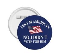 Oui, je suis Américain. Non, je n'ai pas voté pour lui. Épinglette anti-Trump7. Badge, badge décoratif pour sac, casquette, tissu. 1 pièce.