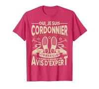 Oui, Je suis Cordonnier Humour T-Shirt, Homme, Rouge Chiné, L
