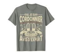 Oui, Je suis Cordonnier Humour T-Shirt, Homme, Vert Kaki chiné, S