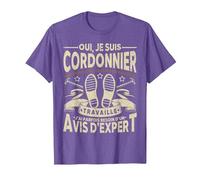 Oui, Je suis Cordonnier Humour T-Shirt, Homme, Violet Chiné, L