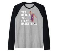 Oui Je suis Grand Oui Je Joue Au Basket-Ball Design pour Manche Raglan