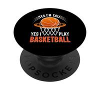 Oui, Je suis Grand, Oui, Je Joue au Basket Funny Sports PopSockets PopGrip Adhésif