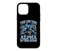 Oui, Je suis l'alpha dans Cette pièce - Funny Wolf Meme Guys Men Coque pour iPhone 12 Mini