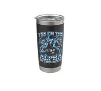 Oui, je suis l'alpha dans cette pièce - Funny Wolf Meme Guys Men Gobelet isotherme en acier inoxydable double paroi