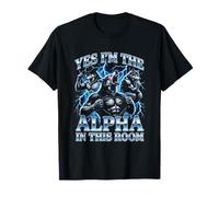 Oui, Je suis l'alpha dans Cette pièce - Funny Wolf Meme Guys Men T-Shirt