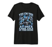 Oui, Je suis l'alpha dans Cette pièce - Funny Wolf Meme Guys Men T-Shirt Haut de Gamme