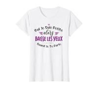 Oui Je suis Petite Alors Baisse Les Yeux Quand Je Te Parle T-Shirt, Femme, Blanc, L