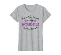 Oui Je suis Petite Alors Baisse Les Yeux Quand Je Te Parle T-Shirt, Femme, Gris Chiné, XS