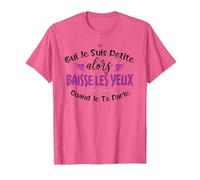 Oui Je suis Petite Alors Baisse Les Yeux Quand Je Te Parle T-Shirt, Homme, Rose Chiné, XL