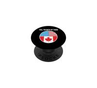 Oui, Je suis Tous Les Deux Canadiens américains PopSockets PopGrip Adhésif