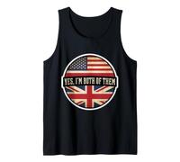 Oui, Je suis Tous Les Deux, moitié américain, moitié Britannique, Drapeau des États-Unis et du Royaume-Uni Débardeur