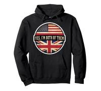 Oui, Je suis Tous Les Deux, moitié américain, moitié Britannique, Drapeau des États-Unis et du Royaume-Uni Sweat à Capuche