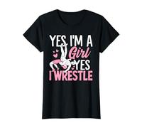 Oui Je suis Une Fille Oui Je Lutte Funny Combat Wrestling Girl T-Shirt