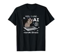 Oui J'utilise l'IA Maladie mentale Raton Laveur Anti-IA Dites Non à l'IA T-Shirt