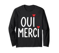 Oui Merci Citation Mignonne France Amoureux Francophile Manche Longue