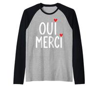 Oui Merci Citation Mignonne France Amoureux Francophile Manche Raglan