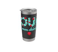 Oui Mon Cheri Cool French Expression Quotes Graphic Designs Gobelet isotherme en acier inoxydable double paroi