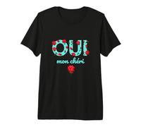 Oui Mon Cheri Cool French Expression Quotes Graphic Designs T-Shirt Haut de Gamme