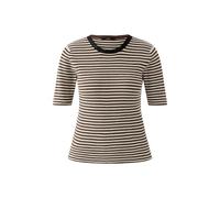 Oui Pull à rayures pour femme, Marron/blanc, 38