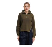 Oui - Pull en maille à col en V - Femme - Pulls - Vert - Taille: 44 FR