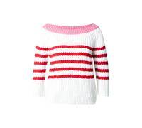 OUI Pull-over rose / rouge / blanc, Taille XL