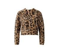 Oui Pull pour femme, coupe étroite, imprimé animal, Gris camel, 44