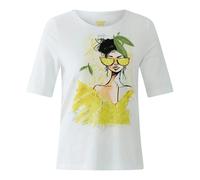 Oui - T-Shirt avec imprimé placé - Femme - Tops - Blanc - Taille: 46 FR