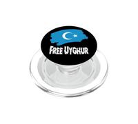 Ouïghour Gratuit avec Drapeau ouïghour Ouïghours Libres PopSockets PopGrip pour MagSafe