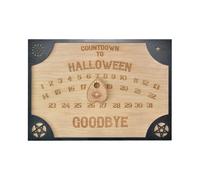 Ouija Calendrier de compte à rebours 2026 pour Halloween, décoration saisonnière, tableau de sorcière avec effet effrayant pour bois gravé, noir, 30 x 20 cm