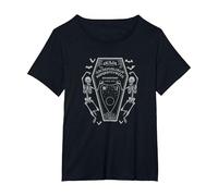 Ouija Coffin Board Skeletons T-Shirt, Femme Grandes Tailles, Noir, 2X