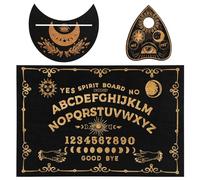Ouija Ensemble de planches parlantes classiques en bois noir de 30 x 20 cm avec planchette, message métaphysique, cadeau wiccan (1)