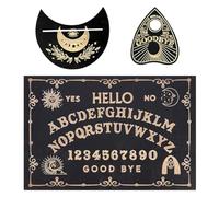 Ouija - Planche de communication mystique pour contact fantôme - Planche ouija noire pour spiritisme et divination - Contact avec le monde des esprits - Jeu de société mystique