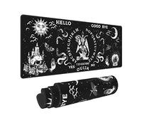 Ouija Tapis de souris satanique avec tête de mort mystérieuse satanique sorcellerie - Long et étendu - XL - Tapis de souris de jeu - Grand tapis de souris en caoutchouc - Bords cousus - 80 x 30 cm
