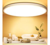 OUILA Ø50 cm Plafonnier LED au plafond 48 W, 3000 K Lustre 4800 lm moderne rond LED lumière plafond IP44 étanche pour chambre à coucher, cuisine, balcon, bureau, salon