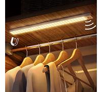 OUILA Lampe de Placard 43cm, 3000K Lampe Led Detecteur De Mouvement 2500mAh Réglette LED Batterie Rechargeable Luminaires de Dessous de Meubles de Rangement pour Escalier, Couloir, Cuisines, Armoire