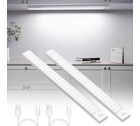OUILA Lampe de Placard Lot de 2, 43cm Lampe Led Detecteur de Mouvement 5000K USB Lampe de Placard Armoire 2500mAh/2W Rechargeable Veilleuse pour Escalier, Couloir, Cuisines, Garage, Salle de bains