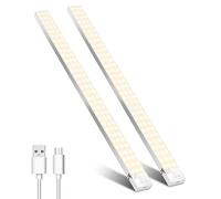 OUILA Lampe Placard à Détecteur de Mouvement 60cm, 5000mAh Rechargeable USB Sans Fil Lumière Eclairage Led Rechargeable Interieur Lampe de Placard Detecteur Mouvement pour Armoire Escalier Veilleuse