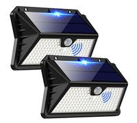 OUILA Lampe Solaire Exterieur, 3 Modes Projecteur Eclairage Avec Detecteur, 185 LED Spot Solaire IP65 Etanche Lumiere pour Jardin, Garage, Patio(2-Pack)