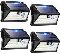 OUILA Lampe Solaire Exterieur, 【4 Pack】 3 Modes Projecteur Eclairage Avec Detecteur, 185 LED Spot Solaire IP65 Etanche Lumiere Solaire pour Jardin, Garage, Patio