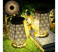 OUILA Lot de 2 lanternes solaires d'extérieur à LED - Décoration de jardin - Étanche IP65 - Lampes solaires suspendues pour l'extérieur, le jardin, le balcon, l'extérieur, les terrasses, etc