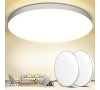 OUILA Plafonnier LED,2PCS Luminaire Plafonniers 24W 4000K Plafonnier Salle de Bain IP44 Plafonnier Chambre Ø28 CM Applicable à Salle de Bain, Chambre, Cuisine, Salon, Balcon
