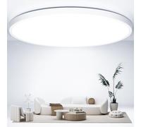 OUILA Plafonnier Led, Ø50CM Luminaire Plafonnier 6500K LED Plafonnier 48W 4800LM Luminaire Plafonnier IP44 LED Plafond, Plafonnier Chambre pour Salle de Bain, Cuisine, Salon, Balcon, Bureau, Porche