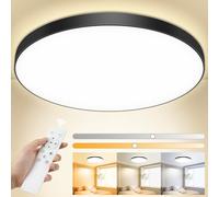 OUILA Plafonnier LED Dimmable, 24W 3000K-6500K Plafonnier Salle de Bain avec Télécommande, 2000LM IP44 Lampe Plafond, Luminaire Plafonnier Applicable à Salle de Bain, Chambre, Cuisine, Salon, Balcon