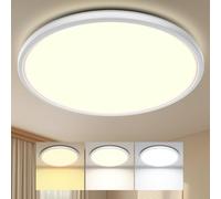 OUILA Plafonnier LED dimmable avec télécommande (24W, 2800LM, 3000K-6500K), IP44, ultra-plat (Ø30CM, 2.4CM)