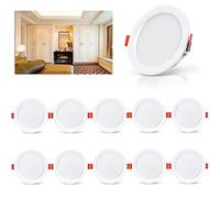OUILA Spot LED Encastrable Lot de 10, 5W 500Lumen Equivalent 50W Incandescence, 3000K Blanc Chaud Spot Led Extra Plat Pour Salle de Bain Cuisine Salon Couloir