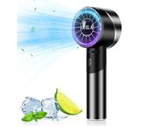 OUILA Mini Ventilateur Portable à Main USB, 2600mAh Rechargeable à 4 Vitesses Petit Ventilateur de Poche avec Matériau Métallique de poche pour Bureau Maison Extérieur
