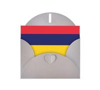 OUInbvv Cartes de vœux en papier nacré avec enveloppes grises personnalisées en forme de cœur - Drapeau de l'île Maurice