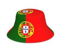 OUInbvv Chapeau Seau Drapeau Portugais Double Face Respirant Léger Tridimensionnel pour Plage Camping Randonnée Pêche Noir